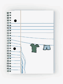 downsign notebook paper clothes clothesline