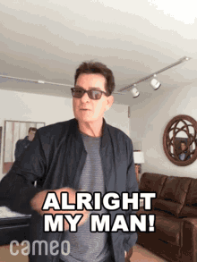 Alright My Man Charlie Sheen GIF - Alright My Man Charlie Sheen Cameo GIFs