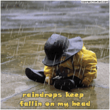 Rain Playing GIF - Rain Playing Raindrops Keep Falling On My Head GIFs