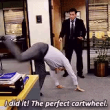The Office Cartwheel GIF - The Office Cartwheel You Tried GIFs