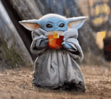 Baby Yoda Sip Tea GIF - Baby Yoda Sip Tea Sipping Tea GIFs