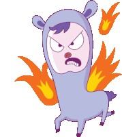 Lllame With Flames Of Anger Sticker - Drama Llama Mad Angry Stickers