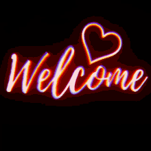 Welcome Neon GIF - Welcome Neon Heart GIFs
