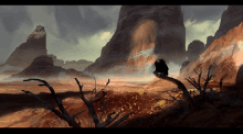 desert digital paint concept art vulture landscape