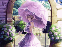 Woman Umbrella GIF - Woman Umbrella Purple Dress GIFs