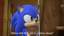 Sonic When Did You Get A Reality Show GIF - Sonic When Did You Get A Reality Show Reality Show GIFs