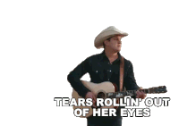 Tears Rollin Out Of Her Eyes Jon Pardi Sticker - Tears Rollin Out Of Her Eyes Jon Pardi Aint Always The Cowboy Song Stickers