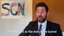 Light At The End Of The Tunnel The Office GIF - Light At The End Of The Tunnel The Office Jim Halpert GIFs