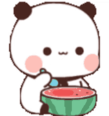 panda cutepandaeatingwatermelon