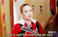 Glee Kitty Wilde GIF - Glee Kitty Wilde I Have A Very Low Tolerance For Nice GIFs