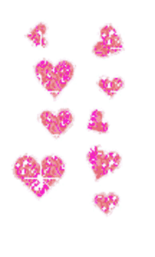 glittery hearts
