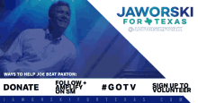 Joe Jaworski Joe For Texas GIF - Joe Jaworski Joe For Texas Paxton GIFs