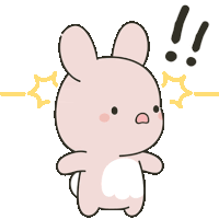 Pink Rabbit Sticker - Pink Rabbit Confused.Exclamation Mark Stickers