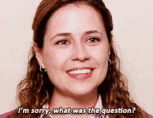 The Office Pam Beesly GIF - The Office Pam Beesly Im Sorry What Was The Question GIFs