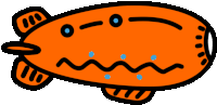 Orange Blimp Non Rigid Airship Sticker - Orange Blimp Blimp Non Rigid Airship Stickers