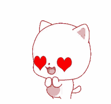 benny cute cat love in love hearts