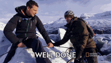Well Done Bear Grylls GIF - Well Done Bear Grylls Rob Riggle Ice Climbing In Iceland GIFs