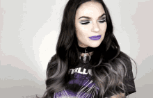alice lockhart metal girl rock girl long hair purple lips