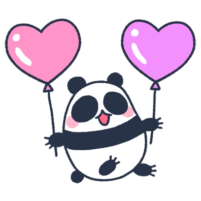 Panda Balloon Sticker - Panda balloon heart - Discover & Share GIFs