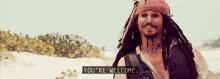 Youre Welcome Jack Sparrow GIF - Youre Welcome Jack Sparrow Welcome GIFs