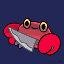 Licking Knife Crabby Crab GIF - Licking Knife Crabby Crab Pikaole GIFs