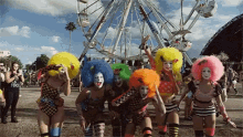 Rainbow Clowns Afro Wigs GIF - Rainbow Clowns Afro Wigs Squad GIFs