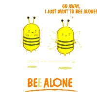 Downsign Bee Alone Sticker - Downsign Bee Alone Bee Stickers