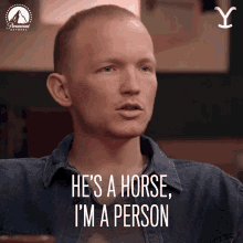 Hes A Horse Im A Person GIF - Hes A Horse Im A Person Jimmy Hurdstrom GIFs