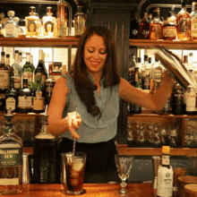topless bartender shaking a martiny