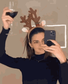 kendall jenner selfie mirror selfie reindeer headband pretty
