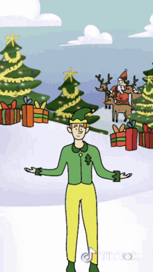 lutin elf dance snow gifts