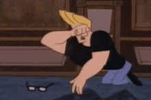 Johnny Bravo Glasses GIF - Johnny Bravo Glasses Looking For GIFs
