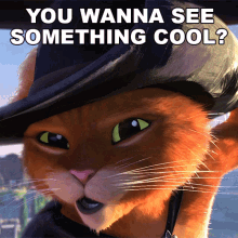 You Wanna See Something Cool Puss GIF - You Wanna See Something Cool Puss Puss In Boots The Last Wish GIFs