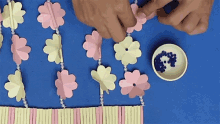 Craft Pasting Diy Strings GIF - Craft Pasting Diy Strings Pink And Yellow GIFs