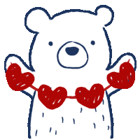 White Bear Sticker - White Bear Heart Stickers