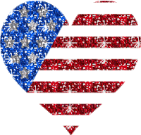 America Heart Sticker - America Heart Glitter Stickers