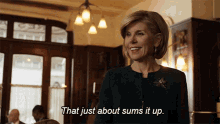That Just About Sums It Up Diane Lockhart GIF - That Just About Sums It Up Diane Lockhart The Good Fight GIFs