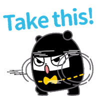 Ninja Bear Take This Sticker - Ninja Bear Take This Attack Stickers