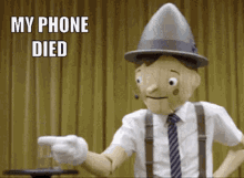 My Phone Died Pinocchio GIF - My Phone Died Pinocchio White Lies GIFs