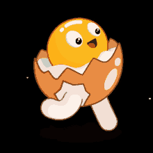 cute adorable egg running happy