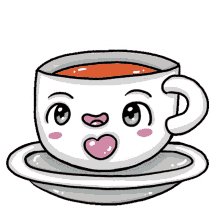 kawaii garbikw coffee smiling