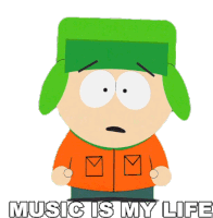 Music Is My Life Kyle Broflovski Sticker - Music Is My Life Kyle Broflovski South Park Stickers