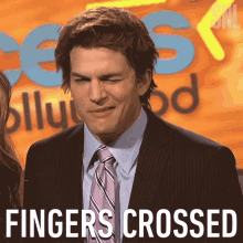 Fingers Crossed Ashton Kutcher GIF - Fingers Crossed Ashton Kutcher Saturday Night Live GIFs