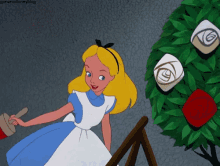 Alice In Wonderland Painting Red Roses GIF - Alice In Wonderland Alice Wonderland GIFs