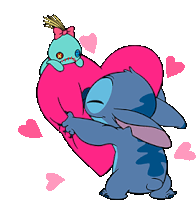 Lilo And Stitch Hearts Sticker - Lilo And Stitch Stitch Hearts Stickers