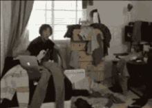 Messy Room Clutter GIF - Messy Room Clutter Curtain GIFs
