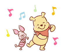 dance party pooh bear piglet