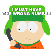 I Must Have The Wrong Number Kyle Broflovski Sticker - I Must Have The Wrong Number Kyle Broflovski South Park Stickers