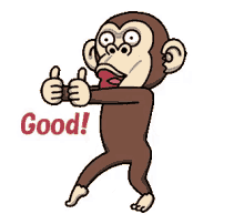 cool good happy monkey thumbs up two thumbs up