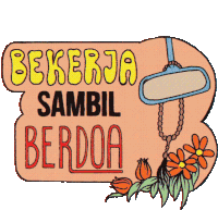 A Praying Bead Hanging On A Rearview Mirror With The Text Pray While You Work Sticker - Moms Prayerson The Road Bekerja Sambil Berdoa Flowers Stickers